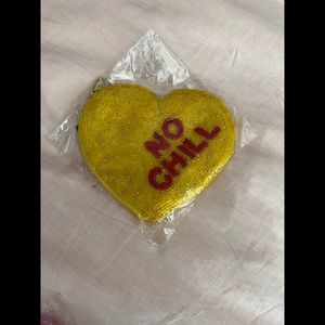 Beaded heart coin purse nwt